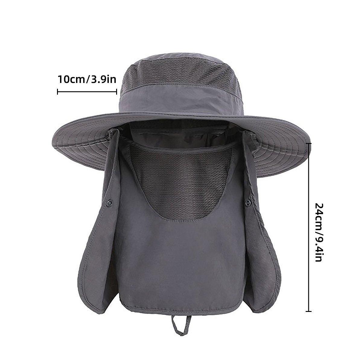 2PCS Outdoor Fisherman Hat Men Women Sun Protection Fishing Cap Bucket Hat - Navy