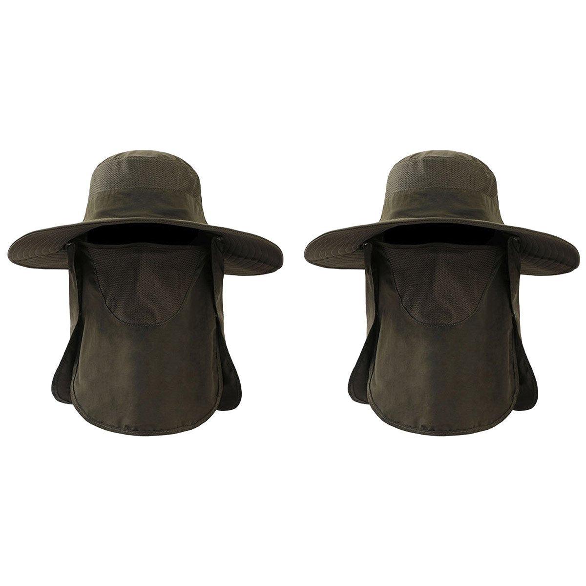 2PCS Outdoor Fisherman Hat Men Women Sun Protection Fishing Cap Bucket Hat - Pink