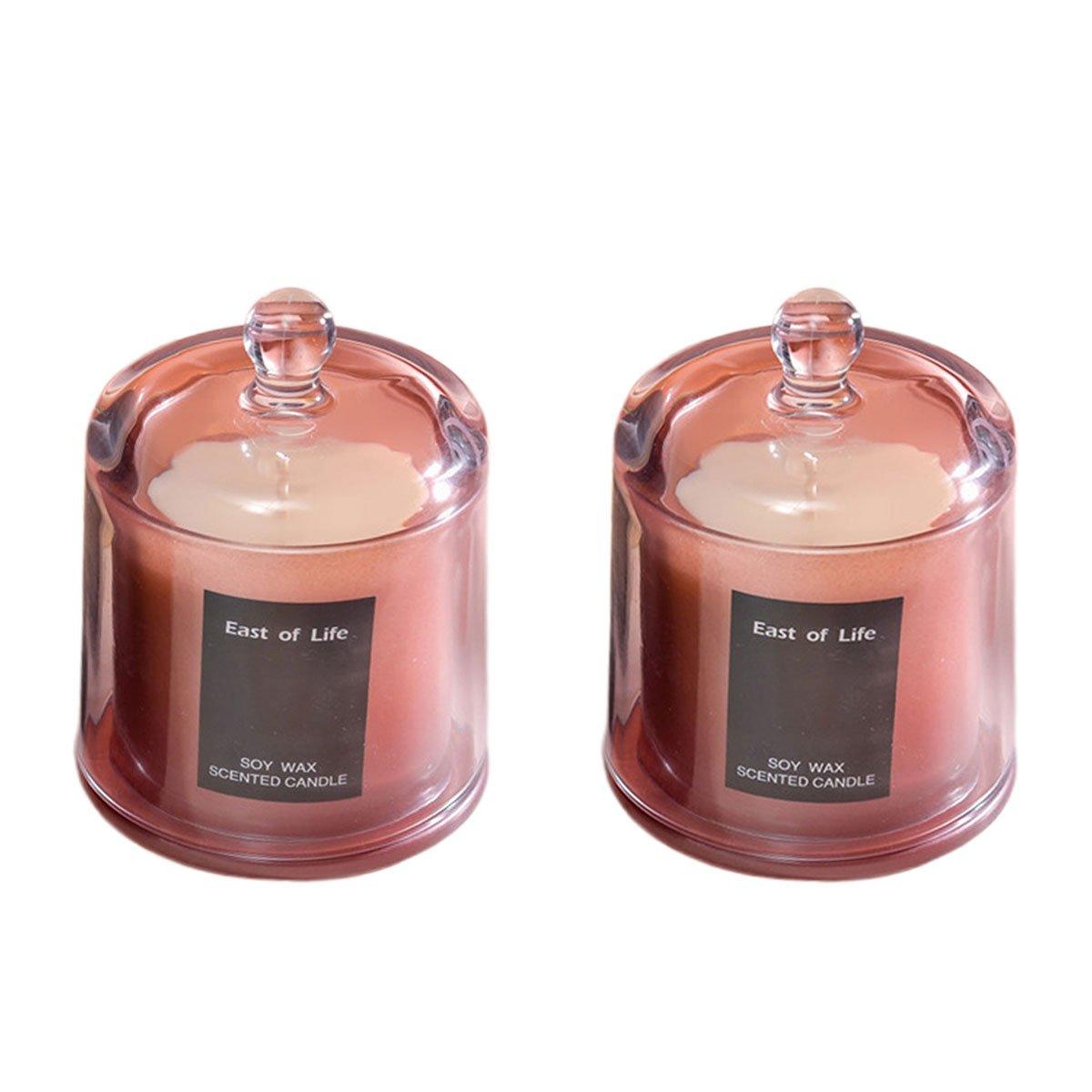 2Pcs Smokeless Glass Aromatherapy Candles Scented - Freesia