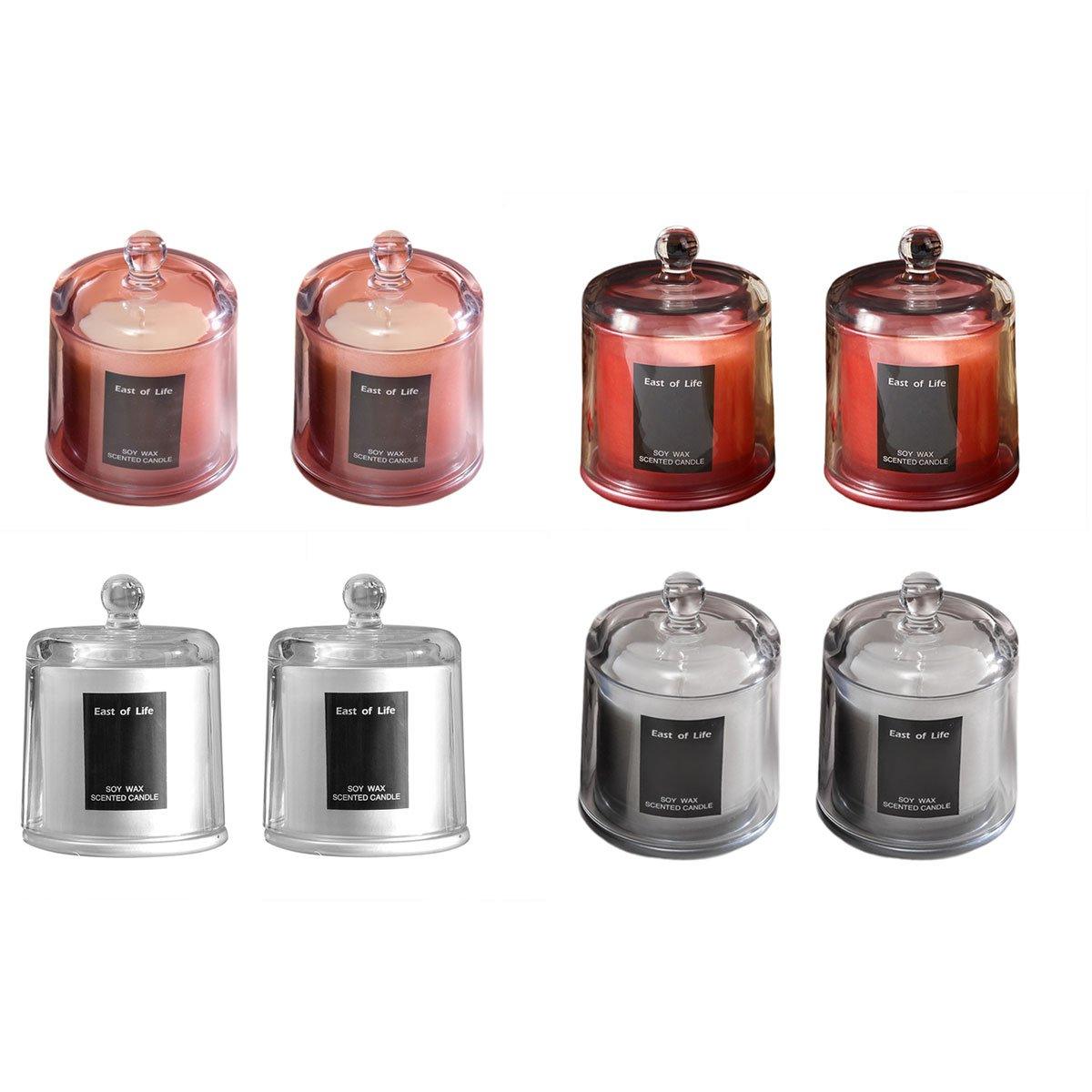 2Pcs Smokeless Glass Aromatherapy Candles Scented - Lime Basil