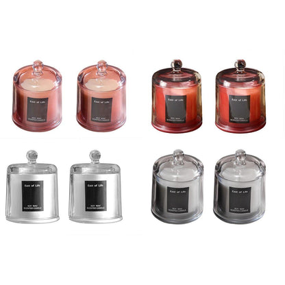 2Pcs Smokeless Glass Aromatherapy Candles Scented - Lime Basil