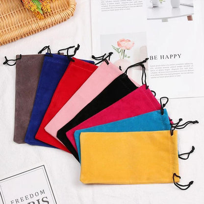 5PCS Cleaning Clothes Sunglasses Pouch Glasses Case Soft Eyeglasses Bag Random - 20PCS