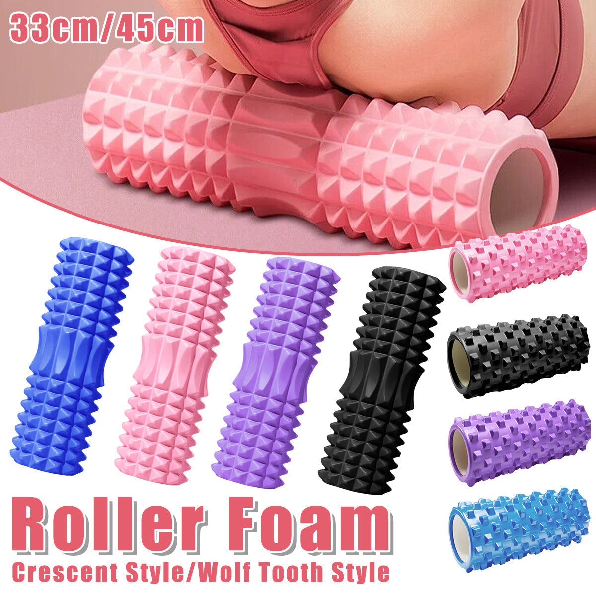 Foam Roller Yoga Massage Stick for Fitness - Blue-45cm