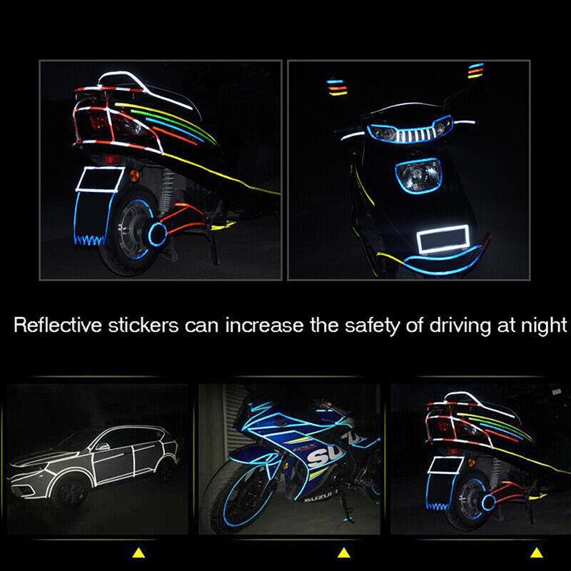 8m Reflective Tape for Bikes Cars Motorcycles Waterproof High Visibility Strip - Green
