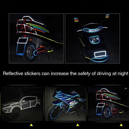8m Reflective Tape for Bikes Cars Motorcycles Waterproof High Visibility Strip - Red