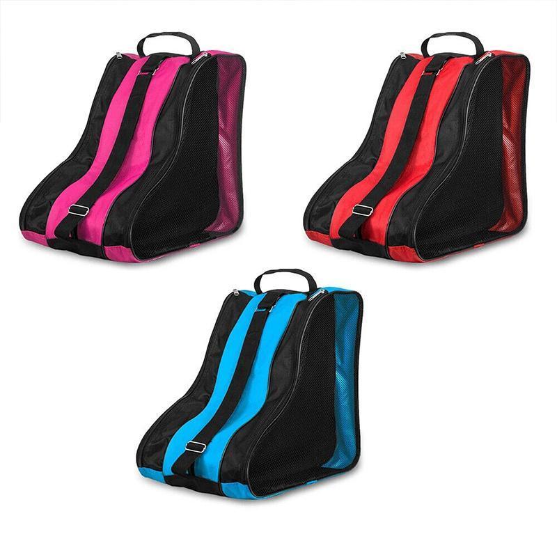 Rollerblading Ice Skate Carry Bag with Adjustable Shoulder Strap for All Ages - Blue