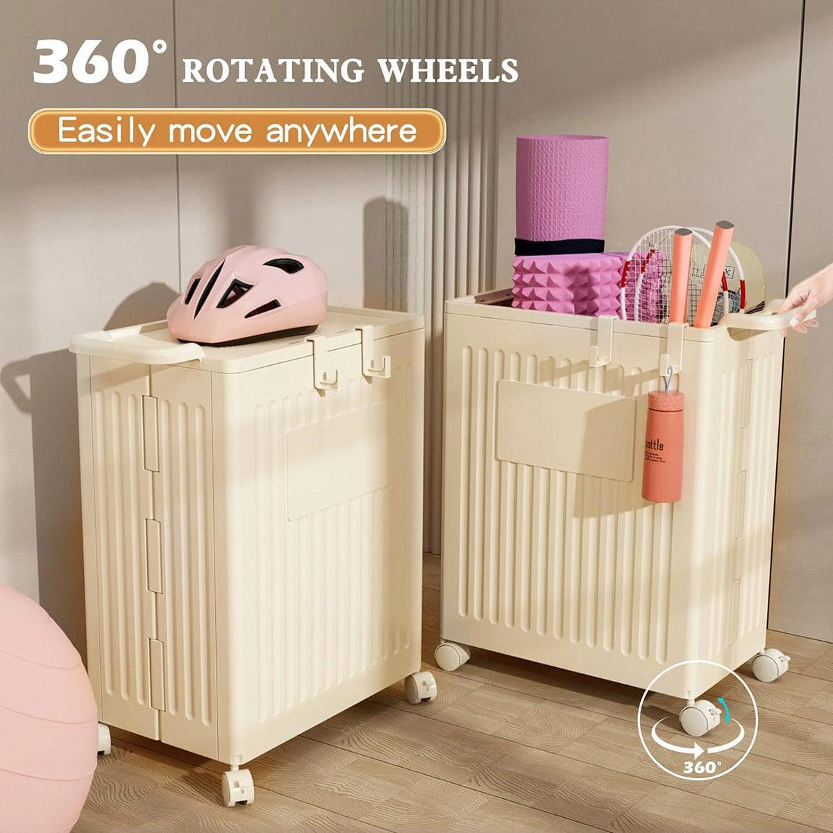 Fitness Storage Basket Organizer Tube with Wheeled Basket