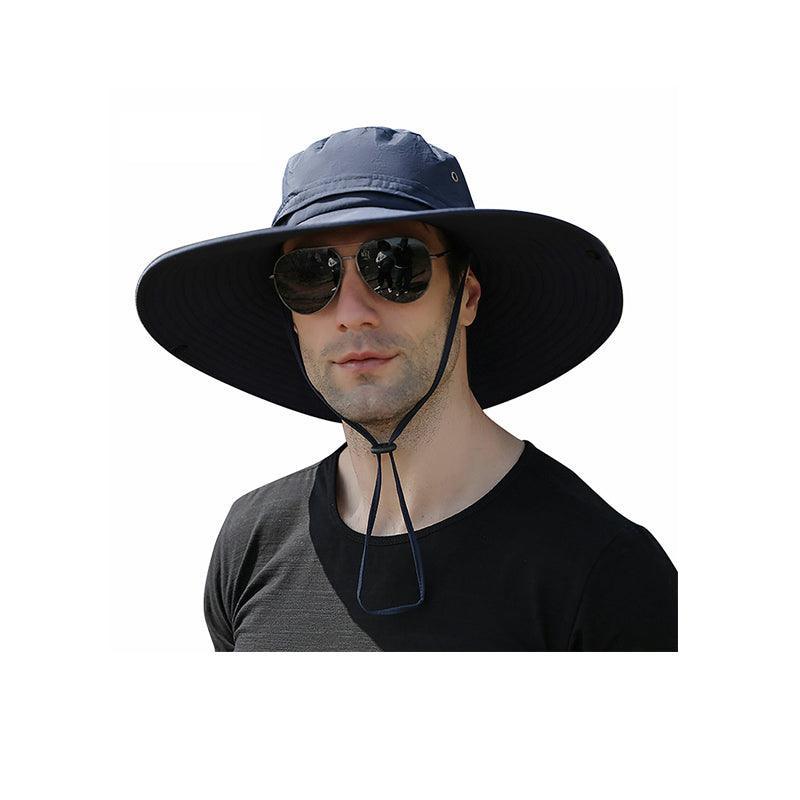 Outdoor Uv Protection Sun Hat Wide Brim Cap Quick-Drying Hat For Fishing Hiking - Coffee