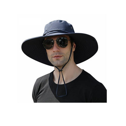 Outdoor Uv Protection Sun Hat Wide Brim Cap Quick-Drying Hat For Fishing Hiking - Coffee