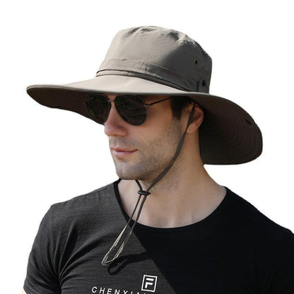 Outdoor Uv Protection Sun Hat Wide Brim Cap Quick-Drying Hat For Fishing Hiking - Green