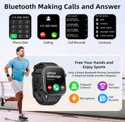 White Smart Watch  Bluetooth Screen with 2 straps