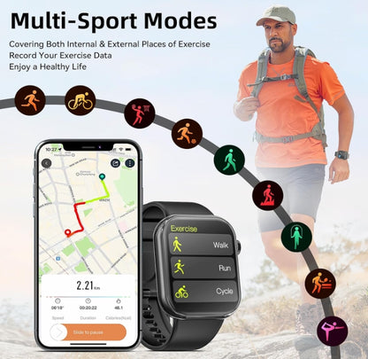 White Smart Watch  Bluetooth Screen with 2 straps