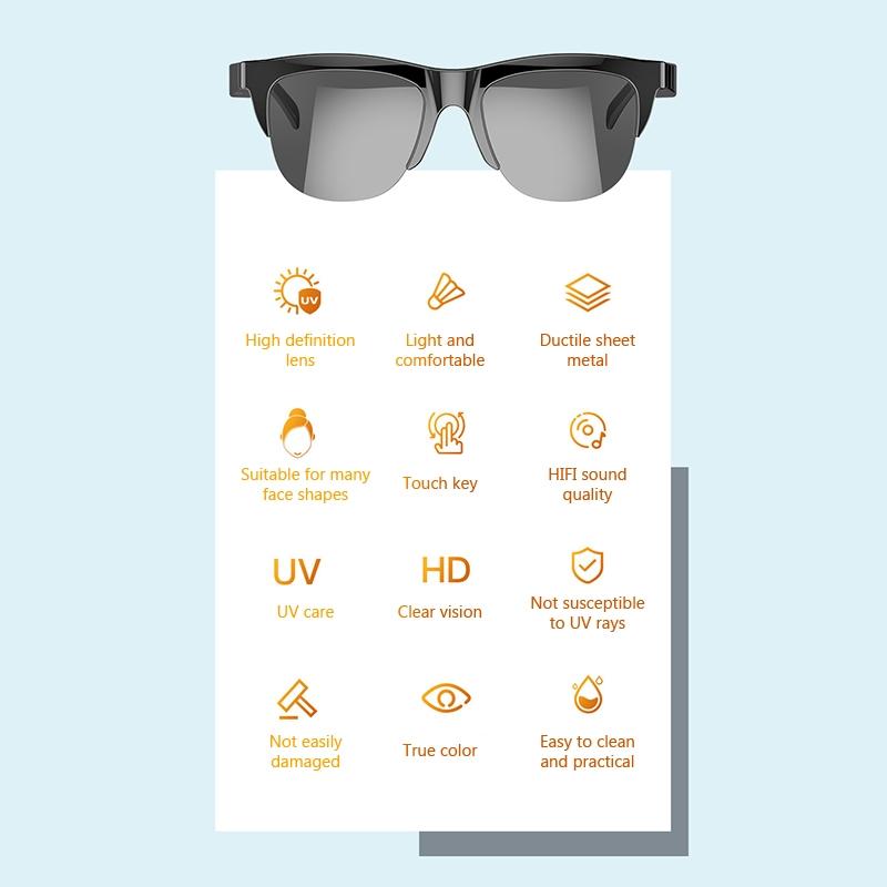 Men Bluetooth Smart Sunglasses with Anti-strong Light and Anti-polarized Protection