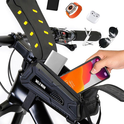 Waterproof Mtb Phone Bag With Touch Screen - Black Gray
