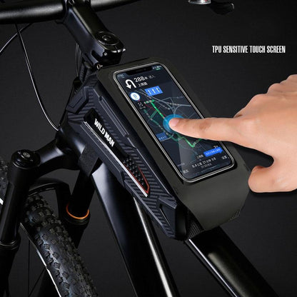 Waterproof Mtb Phone Bag With Touch Screen - Black Gray
