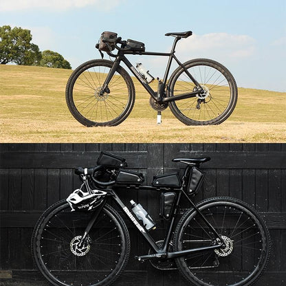 Waterproof Bike Handlebar Bag With Phone Holder - Carbon Fiber Black