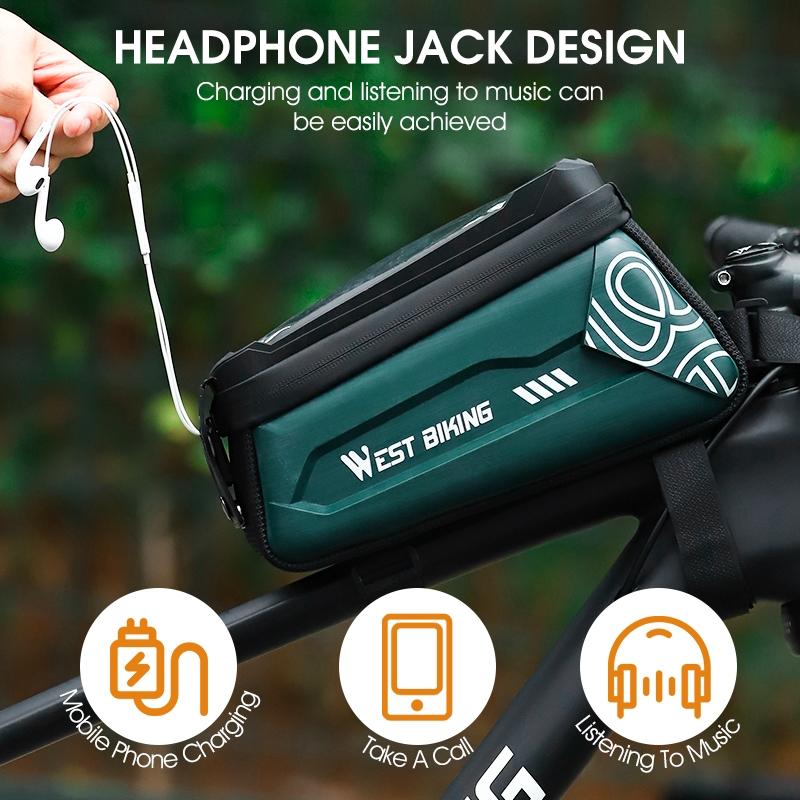 2.5L Hard Shell Bike Phone Bag - Black