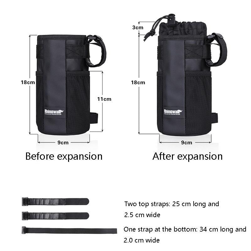 Insulated Bike Bottle Bag Portable & Durable Black