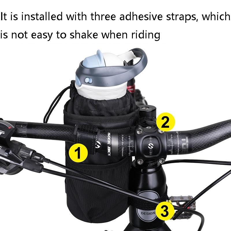 Insulated Bike Bottle Bag Portable & Durable Black