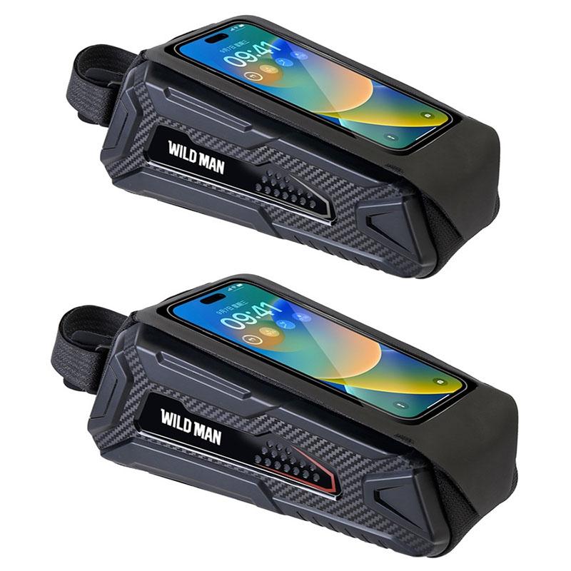 Waterproof Mtb Phone Bag With Touch Screen - Black Red