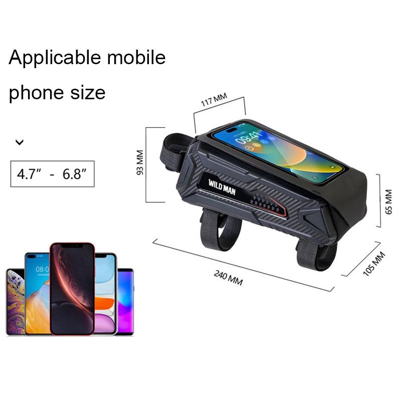Waterproof Mtb Phone Bag With Touch Screen - Black Red