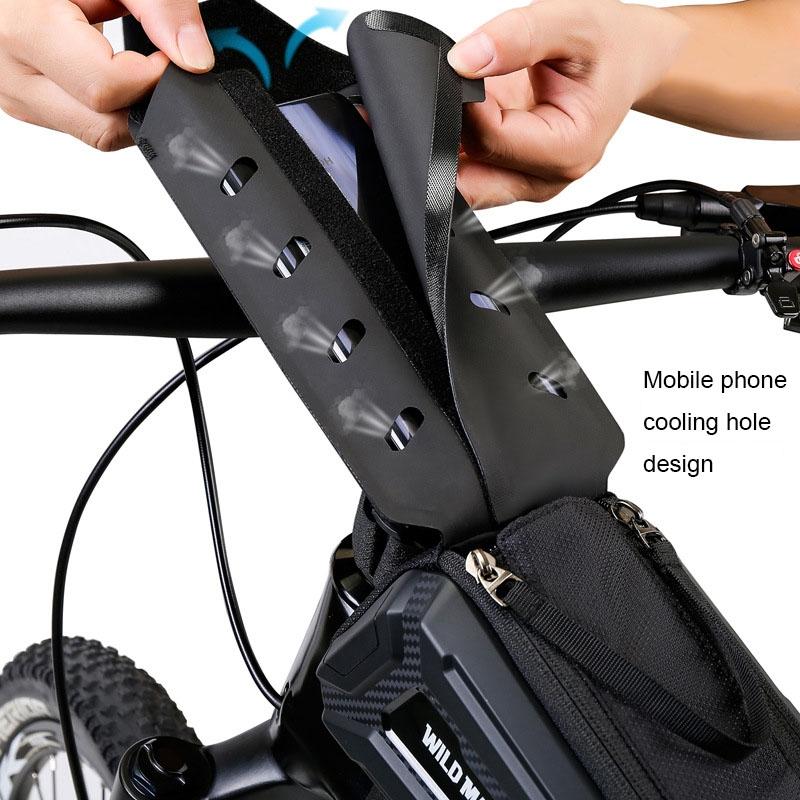 Waterproof Mtb Phone Bag With Touch Screen - Black Red