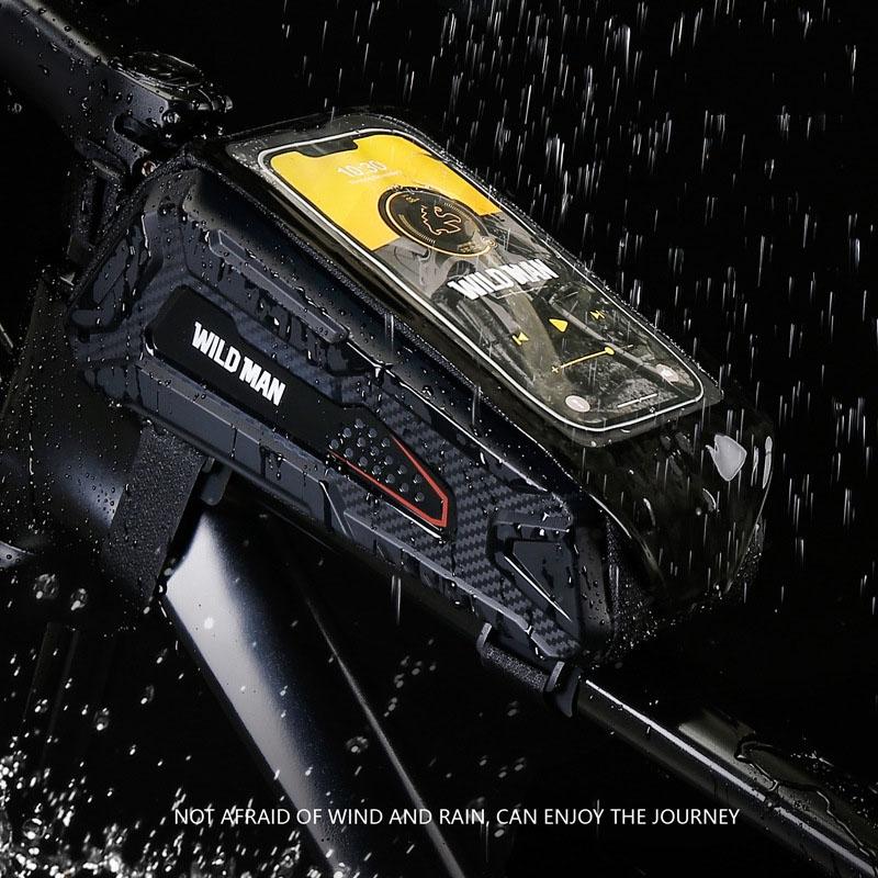Waterproof Mtb Phone Bag With Touch Screen - Black Red