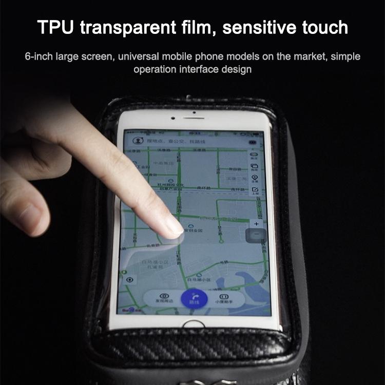 Waterproof Bike Handlebar Bag With Phone Holder - Matt Black