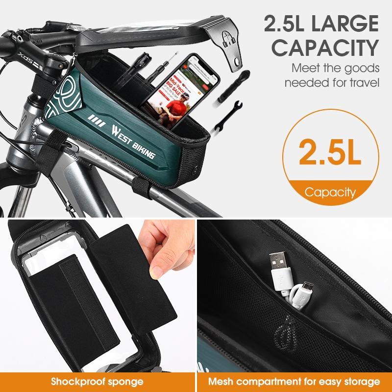 2.5L Hard Shell Bike Phone Bag - Dark Green