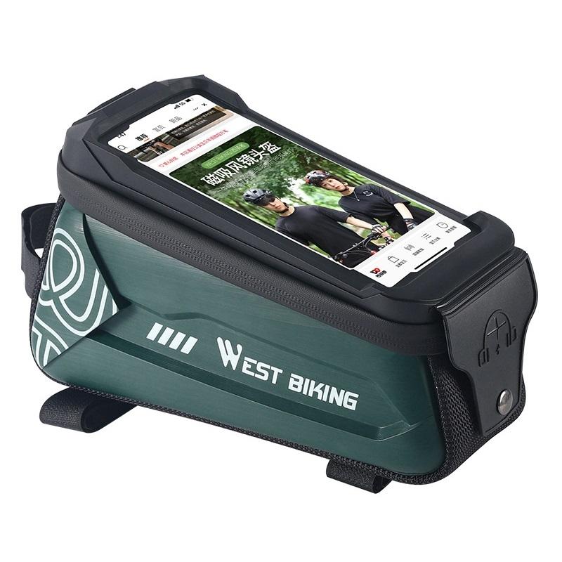 2.5L Hard Shell Bike Phone Bag - Dark Green