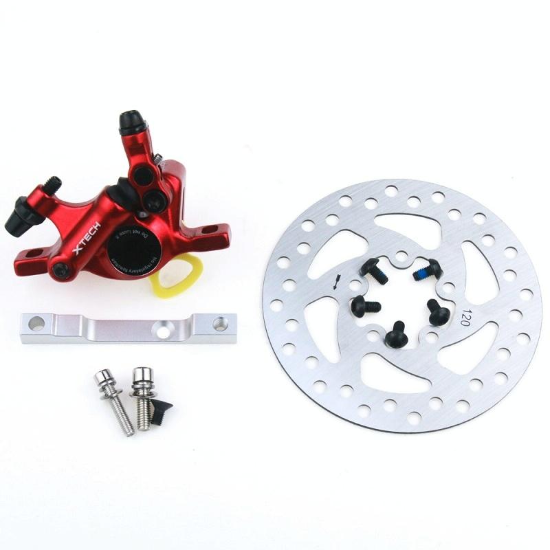 Upgraded 3-in-1 Scooter Brake & Seat Set for Xiaomi M365 Pro - Red Brake + Black Adapter