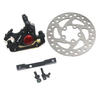 Upgraded 3-in-1 Scooter Brake & Seat Set for Xiaomi M365 Pro - Red Brake + Black Adapter