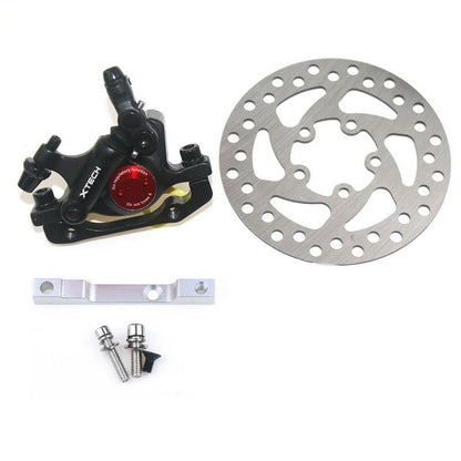 Upgraded 3-in-1 Scooter Brake & Seat Set for Xiaomi M365 Pro - Red Brake + Black Adapter