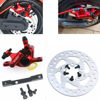 Upgraded 3-in-1 Scooter Brake & Seat Set for Xiaomi M365 Pro - Black Brake + Silver Adapter