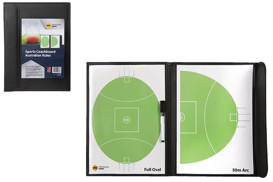 AFL Coach Board Pad Footy Football Full Oval & 50m Arc with Marker in All-Weather Case