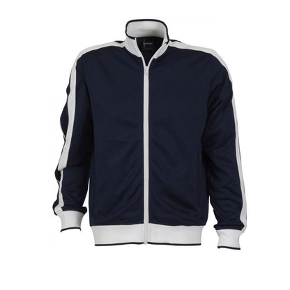 Identitee Mens Varsity Track Jacket Warm Winter Tracksuit Top Zip - Black/White - L