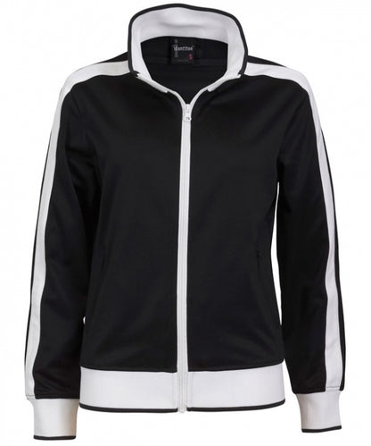 Track Top Jacket Full Zip Tracksuit Varsity Jumper Warm Winter - Black/White - L (14-16)