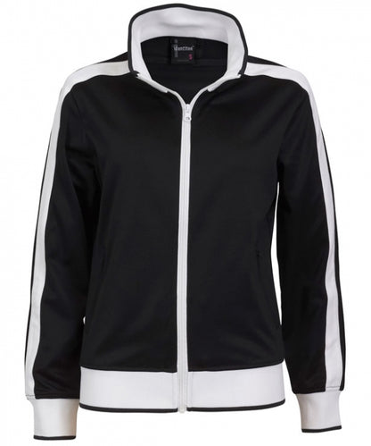Track Top Jacket Full Zip Tracksuit Varsity Jumper Warm Winter - Black/White - XL (18-20)