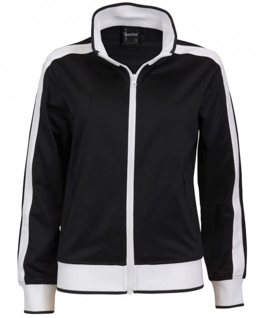 Track Top Jacket Full Zip Tracksuit Varsity Jumper Warm Winter - Black/White - XL (18-20)