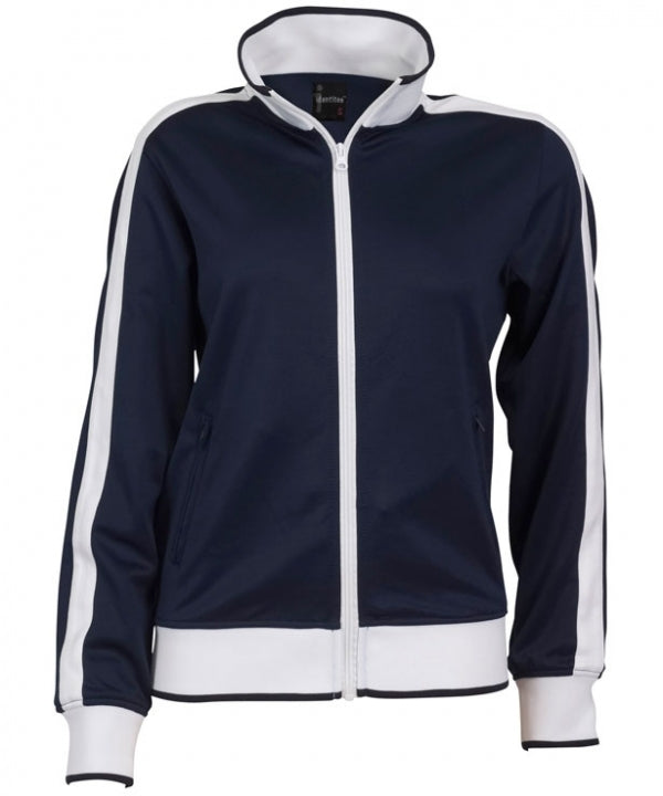 Identitee Track Top Jacket Zip Tracksuit Varsity Jumper Warm Winter - Navy/White - S (6-8)
