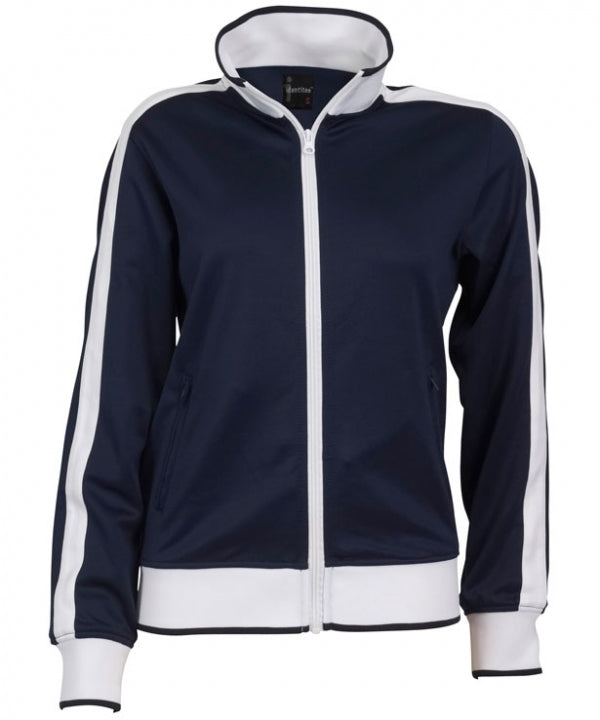 Identitee Track Top Jacket Zip Tracksuit Varsity Jumper Warm Winter - Navy/White - S (6-8)