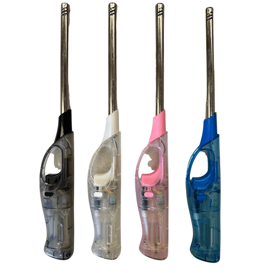 Best 1x Clear Long Gas Lighter for BBQ Kitchen Cigarette w Safety Lock - Assorted Colours | Buy Online at Furniture Thin