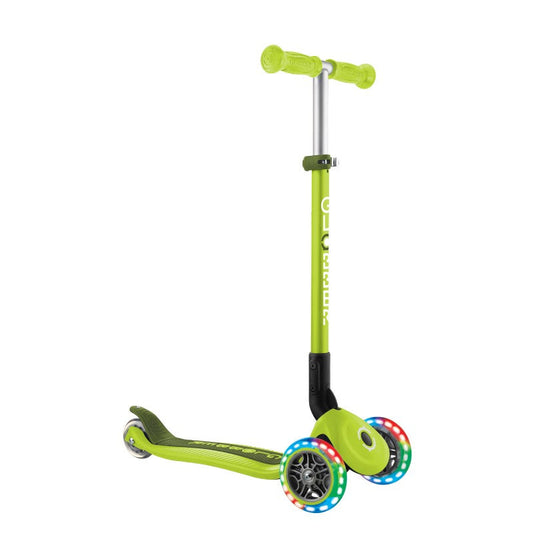Foldable Lights Scooter - Lime Green/Khaki Green