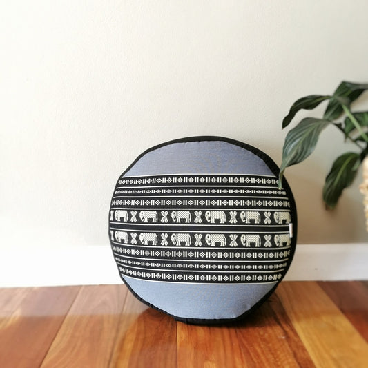 40cm Round Meditation Cushion Ottoman Pouf Blue