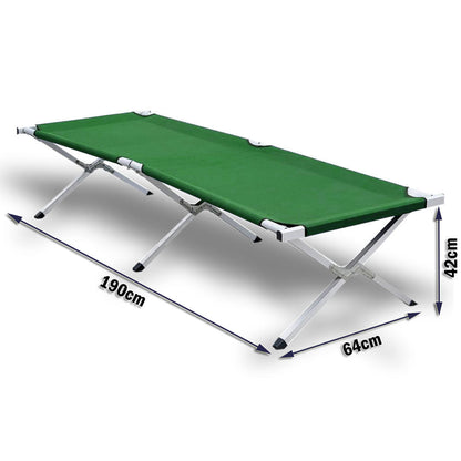 Camping Bed Folding Stretcher w/ Carry Bag Camp  - Green