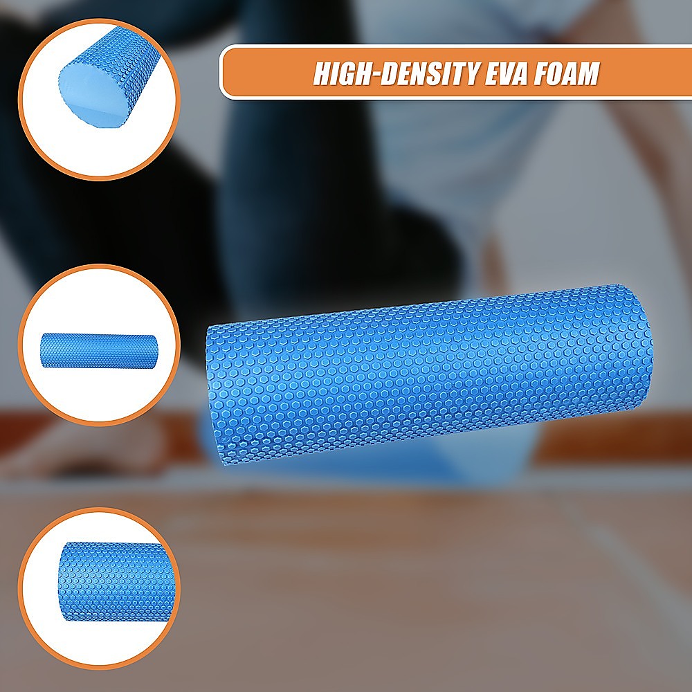 45 x 15cm Physio Yoga Pilates Foam Roller - Blue