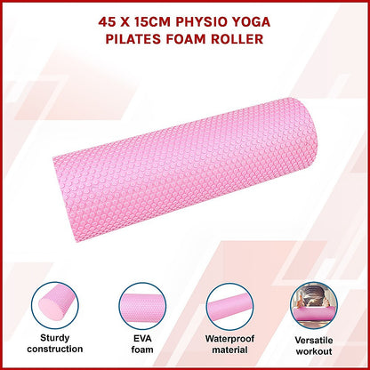 45 x 15cm Physio Yoga Pilates Foam Roller - Pink