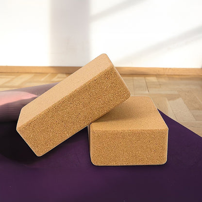 2 x Cork Yoga Block Prop Accessory for Exercise