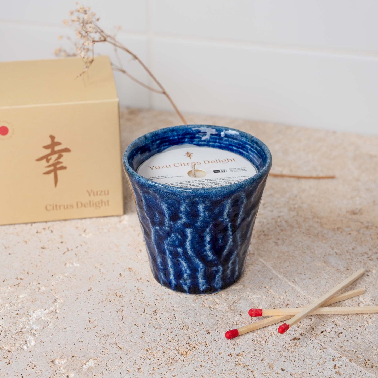 Candle Kyoto in Bloom Blue Ceramic 180g