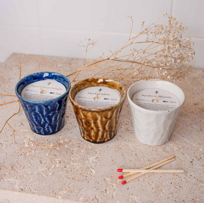 Candle Wood Sage Sea Salt Blue Ceramic 180g